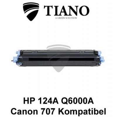 HP 124A Q6000A /Canon 707BK sort printerpatron  (kompatibel)