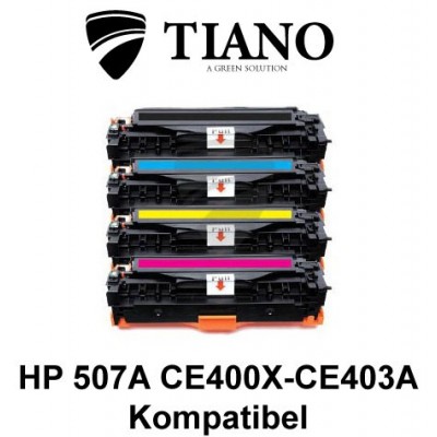 HP 507A CE400X - CE403A Multipakke BK+C+M+Y 4 stk (KOMPATIBEL)