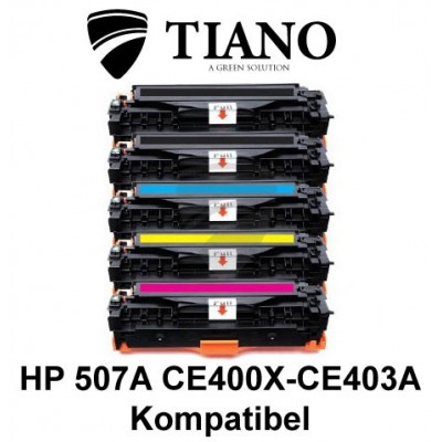 HP 507A CE400X - CE403A Mega pakke 2xBK+C+M+Y 5 stk (KOMPATIBEL)