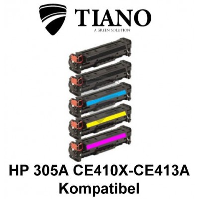 HP 305A CE410X - CE413A Mega pakke 2xBK+C+M+Y 5 stk (KOMPATIBEL)
