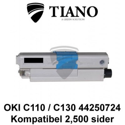 OKI C110 C130 44250724 sort printerpatron (kompatibel)