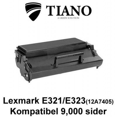 Lexmark E321/E323 (12A7405)  sort printerpatron (kompatibel)