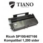 Ricoh 407166/TYPE SP100 sort printerpatron (kompatibel)