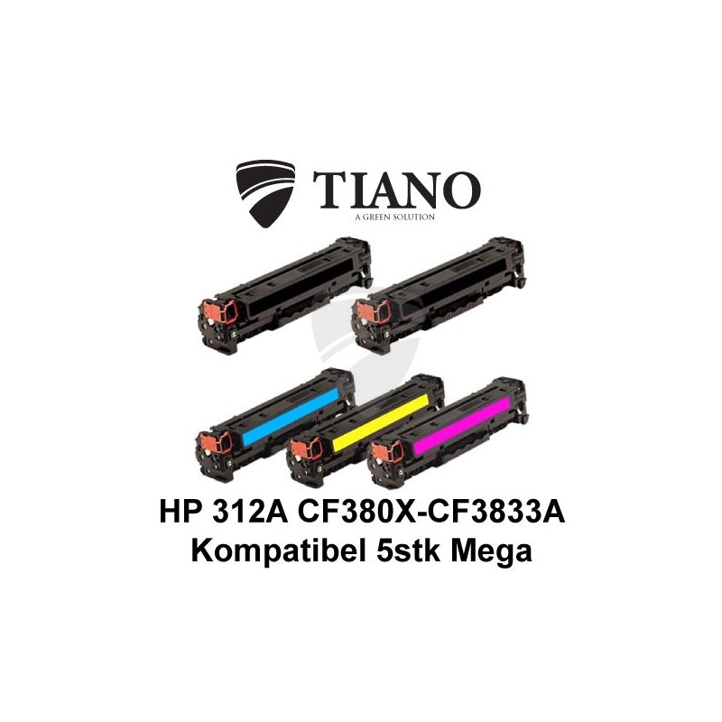 HP 312A CF380X - CF383A Megapakke 2xBK+C+M+Y 5 stk (KOMPATIBEL) HP 312A CF380X - CF383A Megapakke 2xBK+C+M+Y 5 stk (KOMPATIBEL)
