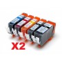 Canon PGI-520BK, CLI-521BK,C,M,Y  RabatPakke 2 sæt 10 stk