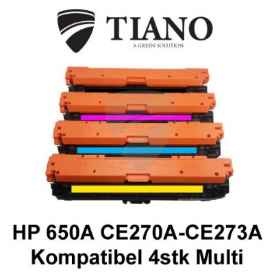HP 650A CE270A - CE273A Multipakke BK+C+M+Y 4 stk (KOMPATIBEL)