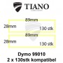 Dymo Adresseetiketter 99010 89x28mm 2x130 stk kompatibel Etiketter