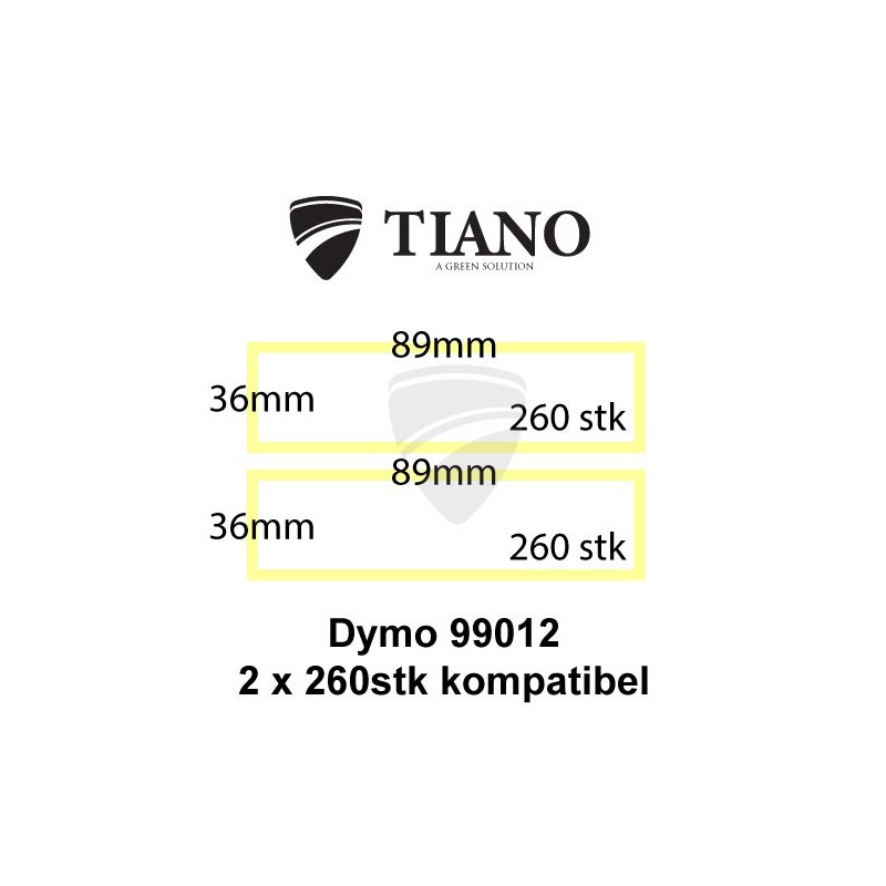 Dymo Adresseetiketter 99012 89x36mm 520 stk kompatibel Etiketter Dymo Adresseetiketter 99012 89x36mm 520 stk kompatibel Etiketter