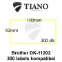 Brother DK-11202 Fragtlabels 62 x 100 mm 300 stk kompatibel