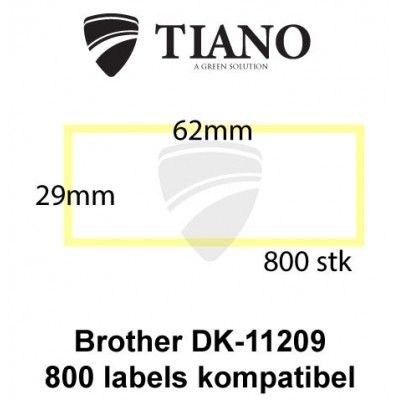 Brother DK-11209 Små adresselabels 29 x 62 mm 800 stk kompatibel