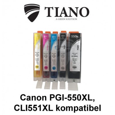 Canon 550XL-551XL multipakke med 5 stk kompatibel blæk