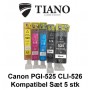 Canon 525-526 multipakke med 5 stk kompatibel blæk