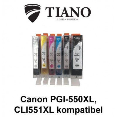 Canon 550XL-551XL megapakke med 6 stk kompatibel blæk